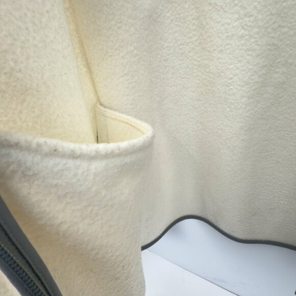 COS Relaxed Fleece Zip Ivory w/ Grey Trim & Chest Pocket Jacket Size L - Picture 10 of 10